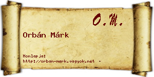 Orbán Márk névjegykártya