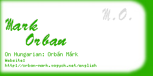 mark orban business card