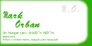 mark orban business card